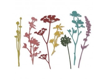Ножи от Tim Holtz Alterations - Thinlits - Wildflowers Die Set 7 Pack, Полевые цветы, 7 штук