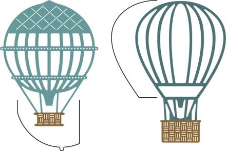 Ніж для вирубки від Cheery Lynn Designs - Hot Air Balloons w/Angel Wing
