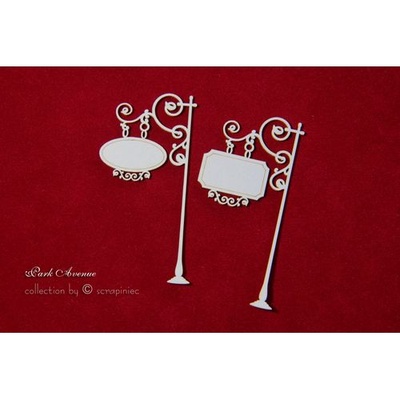 Чипборд Scrapiniec - Рамки-вывески Park Avenue 0102, 2 штуки