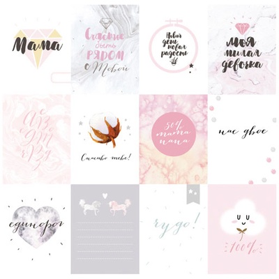 Набір карток Polkadot - Бавовняні сни, 7,5х10 см, щільність 190 gr\м, 12 шт