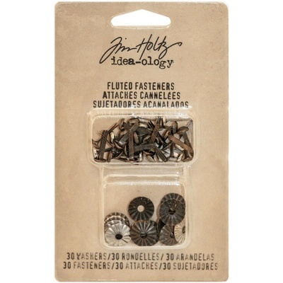 Брадсы и накладки Tim Holtz - Ideaology - Fluted Fasteners, 60 штук