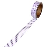 Бумажный скотч на клеевой основе, белый в горошек, 15мм х 10м