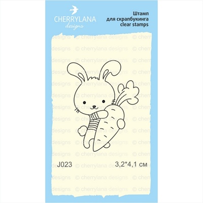 Штампи від Cherrylana - Зайчик з морквою, 3,2x4,1 см