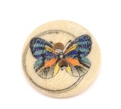 Дерев’яний ґудзик Multicolor Butterfly B10596, діаметр 15мм, 1 шт.