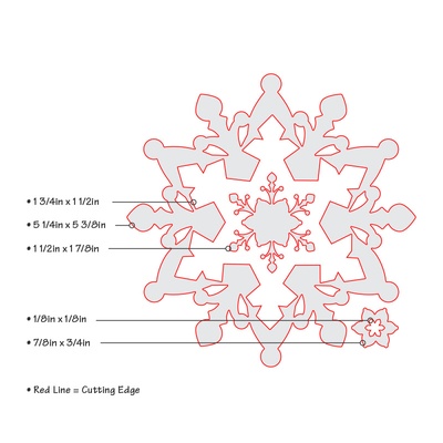 Ніж для вирубки від Sizzix - Framelits Die Set - Snowflakes, 3 шт
