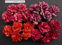 Гвоздики, колір червоний, мікс, діаметр - 25мм, 5шт.