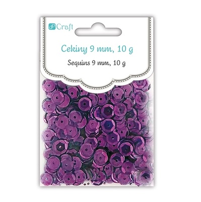 Пайетки круглые 9 мм, 10 г, цвет фиолетовый металлик, TM dpCraft (Dalprint)