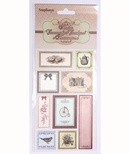 Набор тканевых сатиновых наклеек от ScrapBerry's, 9 шт.