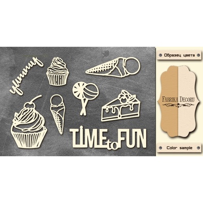 Чипборд Фабрика Декору - Candy shop 1, колір молочний, крафт