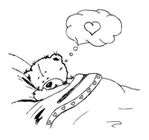 Акриловий штамп SV025 Сплячий ведмедик, розмір 6x5,4 см