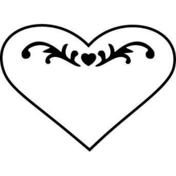 Фігурний дірокол Чарівна Міть - серце з орнаментом, розмір 4 см