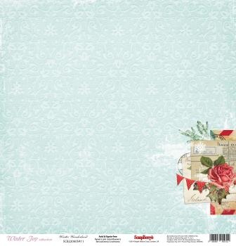 Односторонний лист бумаги от Scrapberry's - Зимнее утро - Сказка, 30х30 см
