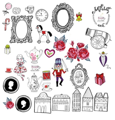 Набор высечек для скрапбукинга от Polkadot - «Щелкунчик», 34 шт