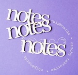 Чипборд від Wycinanka — напис «notes», 2,5x7,5см