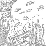 Книга-раскраска (антистресс, раскраска для взрослых) "Загублений океан" ("Затерянный океан"). Джоанна Басфорд. Арт.00113088