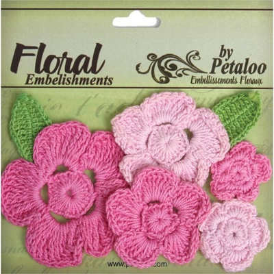 Набір в’язаних квітів Petaloo - Crocheted Flowers Collection Pinks