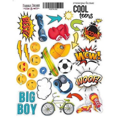 Набір наліпок (стікерів) № 052, Cool Teens, TM Fabrika Decoru
