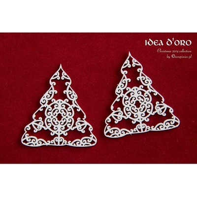 Чипборд Scrapiniec - Новорічні ялинки маленькі Idea d'oro, 2 штуки