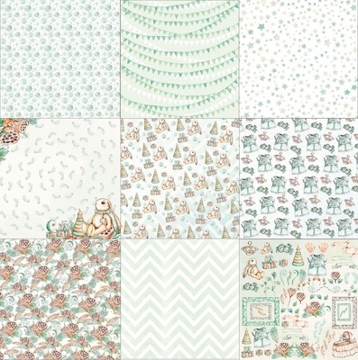 Набір скрап-паперу від ScrapEgo - Крихітка-синочок, 20 x20см