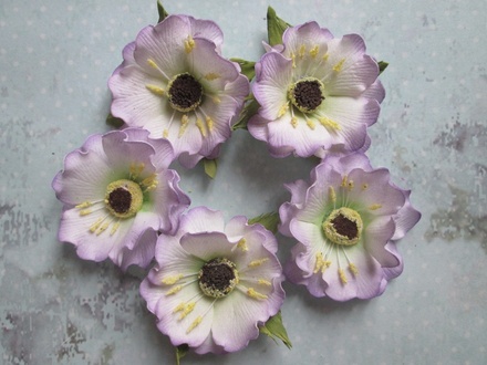 Дикий мак з фоамірану, діаметр 5см, колір бузковий, 1 шт.