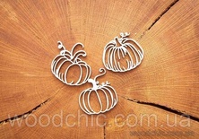 Чипборд набір гарбузів від WOODchic, 3,7 на 3,5см і 4 на 3,5см