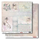 Лист бумаги для скрапбукинга 30,5х30,5 см 180 гр/м двусторон  Цветные сны - Перламутр