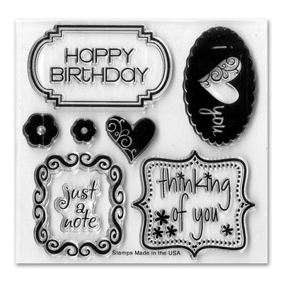 Ніж для вирубки і штампи від Sizzix - Framelits Die Set 8PK w/Stamps - Birthday & Frames
