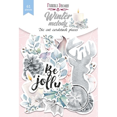 Набір висічок для скрапбукінгу, колекція Winter melody, 61шт., ТМ Фабрика Декору