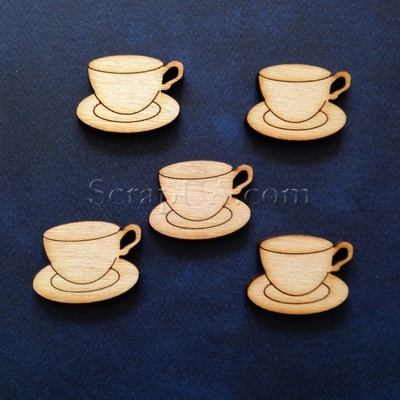 Деревʼяна фігурка WOOD-018 - Чашка з блюдцем, 1 штука