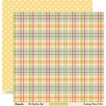 Лист двусторонней скрапбумаги от October Afternoon - “Sidewalks” Collection - Red Light Green Light, 30х30