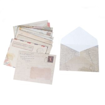 Винтажные конвертики - Paper Vintage Gift Greeting Card Envelopes Pattern, размер 9.5см x 7.2см, 12шт.