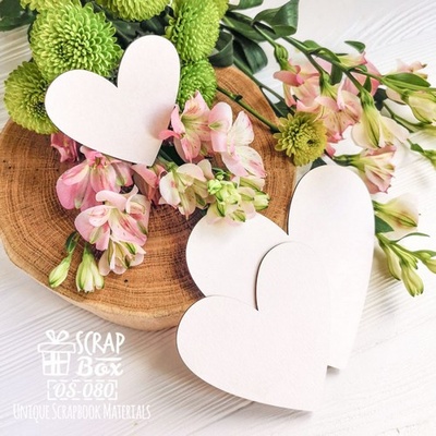 Чипборд ScrapBox - Три сердечка прості Os-080
