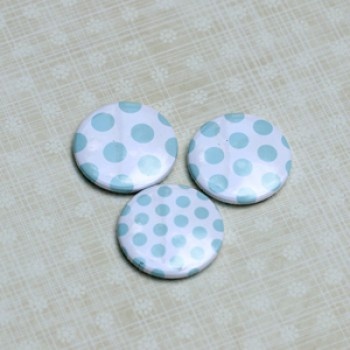 Скрап-значки (фішки) від Бумага Марака - Блакитні горошки №1, 3 шт