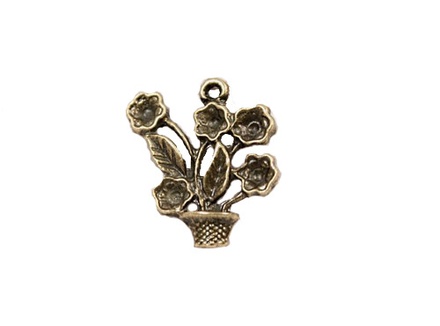 Металева підвіска від ScrapBerryʼs - Горшочок з квітами, 26x22м, 1 шт.