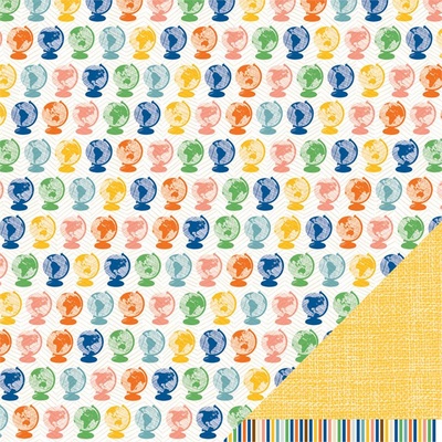 Двосторонній аркуш картону від American Crafts - Globetrotter, 30x30 см, 1 шт.