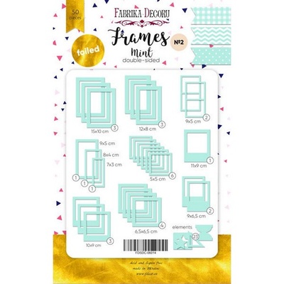 Набір рамок з фольгуванням №2 Mint 50шт., ТМ Фабрика Декору