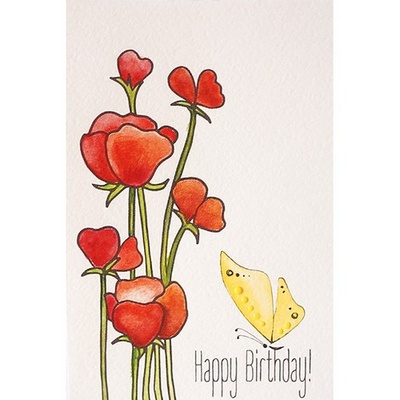 Набір листівок для розмальовування аква чорнилом, акварелю Макі, ТМ Фабрика Декору