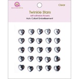 Половинки кристалів на клейовій основі Queen & Co - Twinkle Self-Adhesive Embellishments Hearts/Clear