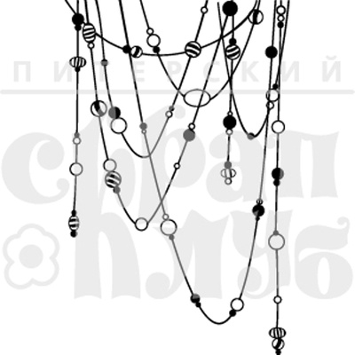 Штамп від ПСК - Дудлінг. Гірлянда 3, 4x6.4 см