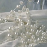 Гірлянда з намистин на лісці, колір білий, 90 см