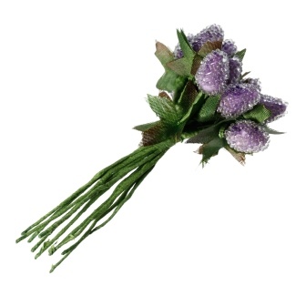 Ягодки сиреневые, 12х1.5см, 1 связка, 12шт.