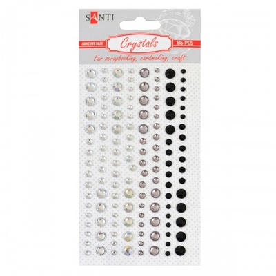 Набір страз самоклейних Santi Black and White, 136 шт., ТМ Santi