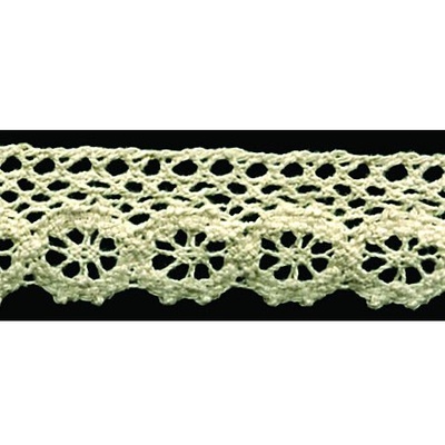 Мереживо в’язане, колір бежевий, ширина 28 мм, довжина 90 см