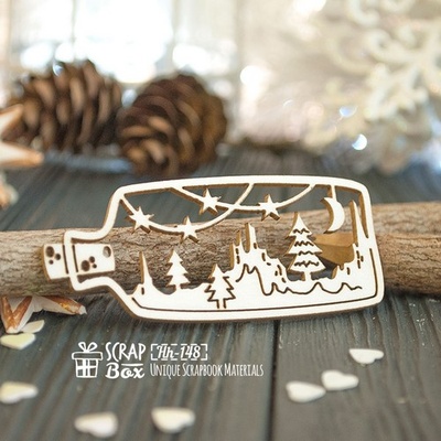 Чипборд ScrapBox - Новорічна композиція в пляшках Hh-148