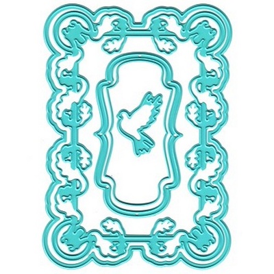 Лезвие Nellie Snellen - Vintasia Dies - rectangle frame with a bird