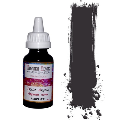Акрилова фарба Деко акрил - Фабрика Декору - Чорна ніч, 40 мл