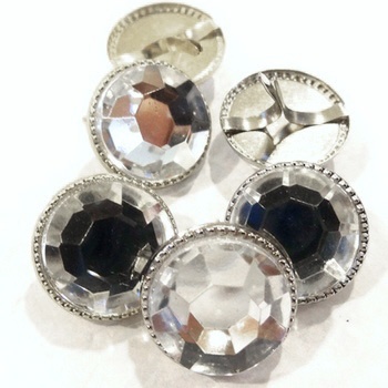 Набір брадсів Eyelet Outlet - Clear Brads Clear/Silver, колір прозорий, у срібній оправі, 16 мм, 10 штук