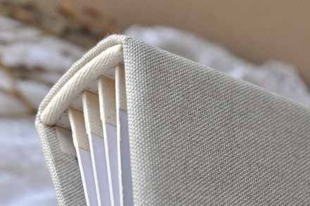 Альбом от Светланы Ковтун в классическом переплете с тканевым покрытием, лен песочный, 30х30 см, 5 разворотов, расст. 7 мм