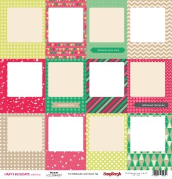 Карточки для вырезания от Scrapberry's - Зимние каникулы - Рамки, 30,5х30,5 см, 180 гр/м, двухсторонний, 1 лист