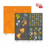 Бумага для скрапбукинга от ROSA TALENT - Make your journey 5, двусторонняя, 30х30см, 200г/м2